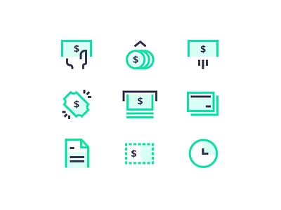 Finance Icons bitcoin blockchain cards crypto wallet cryptocurrency finance fintech icons invoice money payments token