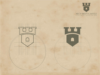 Geometric Castle Logo Template castle corporate creative game geometric geometry old retro run sketch temple vintage