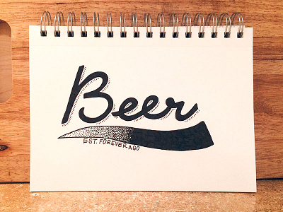 Beer's Been Around baseball beer daily doodle hand lettering lettering micron shirt sketch