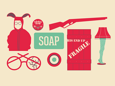A Christmas Story Icons bunny crate decoder glasses lamp leg rifle ring soap target