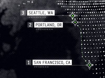 The Trip cinema4d design grid interface design map travel