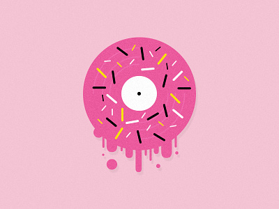 And we're putting it on wax... apparel donut donuts drips music pink record records sprinkles tshirt vinyl wax