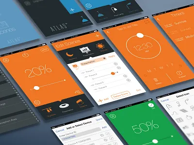 Atlas App Mockup interface lighting control mockup slider ui design