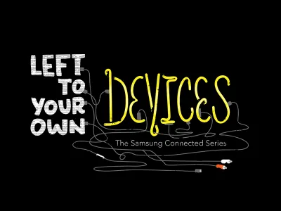 "Devices" final film title treatment film handtype lettering