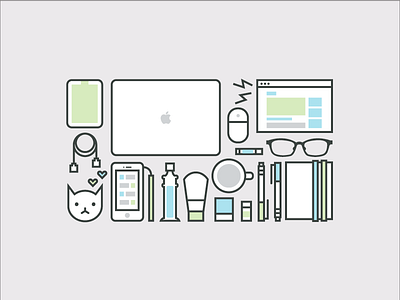 Design Essentials cat design essentials flat icon illustration outline series