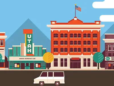 Logan, Utah animation green logan purple red utah vector