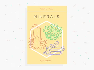 Minerals book character icons illustration minerals typography vector