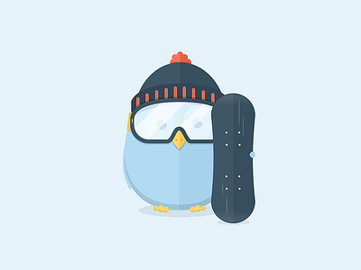 Lululo - Winter is coming bird cap character eyes flat glasses hat illustration sky snow snowboard