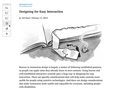 Readermode for Firefox interaction design ui ux visual design