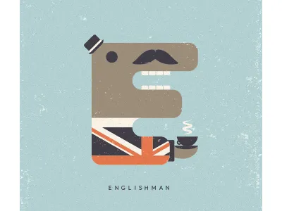 Englishman e england englishman illustration negativebear typography vintage
