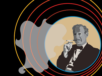 Ian Fleming bond face illustration man portrait vector