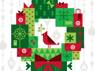 Put a bird on it! bird bow cardinal christmas gifts holidays packages presents target wreath