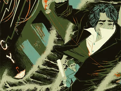 Evergreen digital green illustration ink