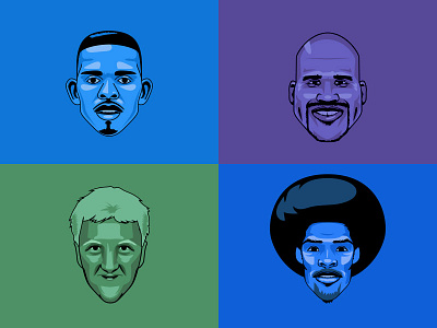 NBA legends colors design illustration