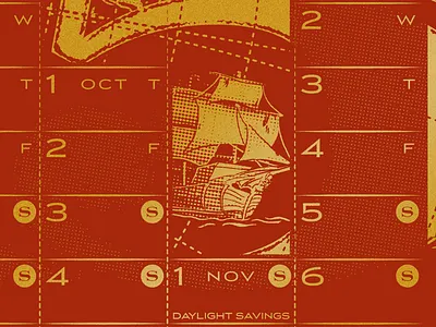 Marauders 2015 Linear Calendar Closeup boat calendar gold linear map pirate poster screen print