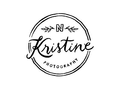 N.Kristine Photography design hand drawn identity logo photographer