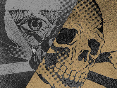 PRINT ERROR. burn experimental leather providence eye screen printing skull stamp