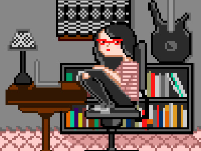 Portrait of a Rockstar environment geometric pixelart pixels portrait