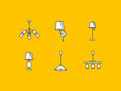 Icons for e-commerce site chandelier design ecommerce flat icons illustration lights lustre