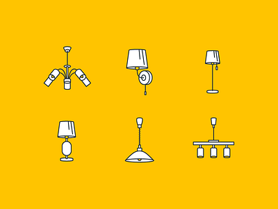 Icons for e-commerce site chandelier design ecommerce flat icons illustration lights lustre