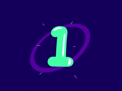 1234 countdown four gif green kinetic typography motion graphics one purple three two