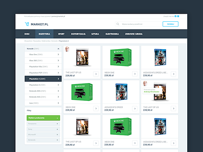 Market.pl - Products Page design ecommerce flat interface list product products shop ui ux web design