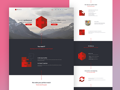 IT Match landing page design it landing match matching mockup page puzzle puzzles web website yildiray
