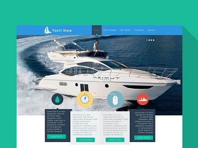 Yacht flat ui illustrator photoshop template yacht website design