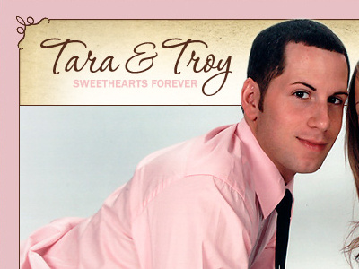 Tara & Troy Wedding Website Header banner border design development header logo website