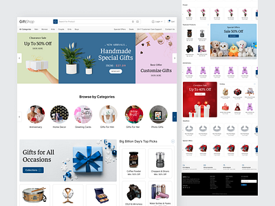 GiftShop E-commerce Website design ecommerce website gift website giftshop website landing page ui website