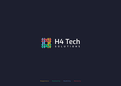 H4 Tech Solutions branding graphic design h4 logo tech typography vector