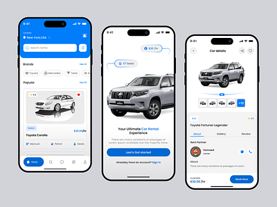 Rent Cars Mobile App Design animation app app design booking app booking car car car rent car rent service design driver luxury car rent mobile mobile ui rent rent a car rental app rental company transport ui visual design