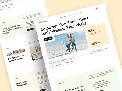 Midlife Health & Wellness Landing Page design inspiration figma fitness fitnesslandingpage fitnesswebsite health healthcare landing page midlifehealth minimal uidesign ux design webdesign website header wellbeing wellness wellness website