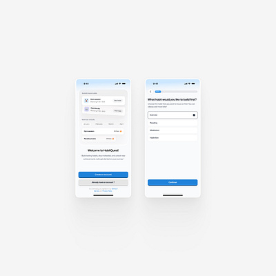 Habitquest - Gamified habit-building app gamification habit building app mobile app design product design ui