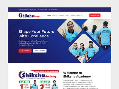 Shiksha Academy Website course website design educational website landing page website website design