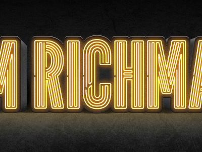 Neon custom glow letterforms lights neon type