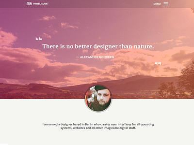 Portfolio gradient header portfolio