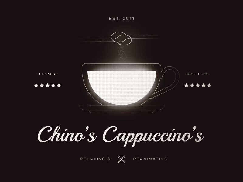 Chino's cafe cappuccino coffee cup motion graphics narrowcasting