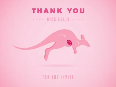 Thanks! dribbble kangaroo nick edlin thank you