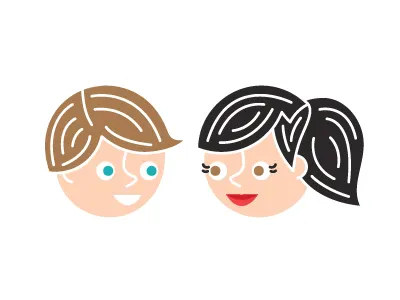 Anniversary Card Faces boy boyfriend couple faces girl girlfriend