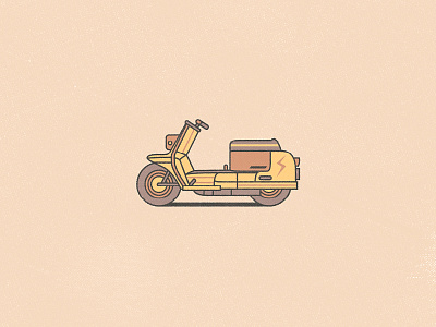 1960s Harley Davidson Topper adobeillustrator design flat illustration minimal moped stroke vector