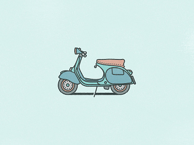 1950s Vespa 150GS adobeillustrator design flat illustration minimal moped stroke vector