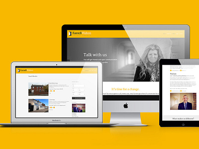 Estate Agent Website Design black bw clean modern mono photography property responsive ui web white yellow