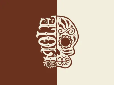 Second Self Mole Porter art beer label craft beer drink local hand lettering illustrated type logo mole porter second self beer sugar skull vector