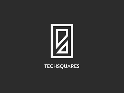 Techsquares Logo black branding flat identity logo white