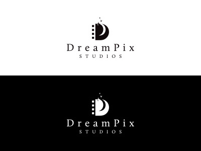 DreamPix Studios black cinematography design dream film logo monogram moon photography stars white