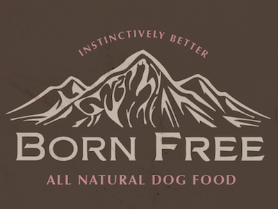 Born Free dog food dog food mountains natural packaging wolf