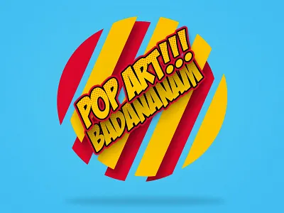 Pop Art art blue cartoon pop red stripes type yellow