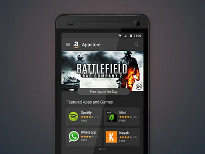 Amazon Appstore amazon android apps appstore dark design mobile