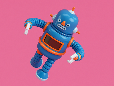 Robot c4d character render robot vray